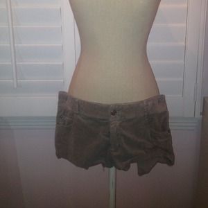 Taupe Velvet Shorts