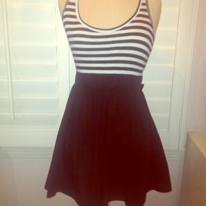Black and White Striped Dress