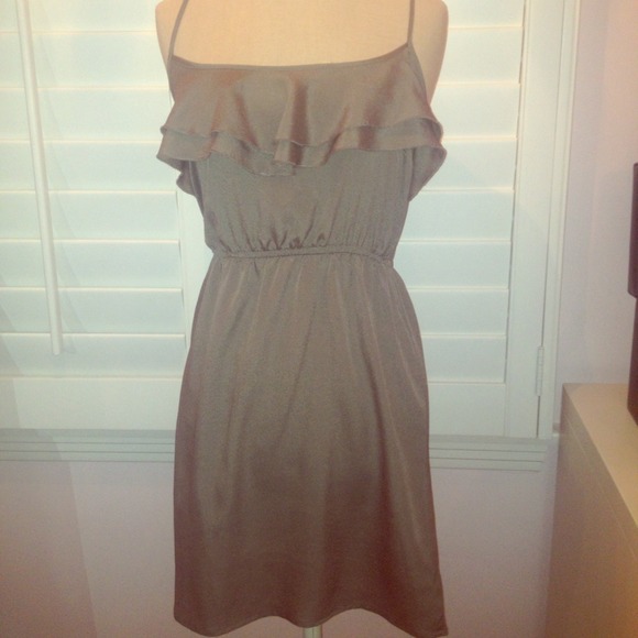 Taupe Ruffled Dress