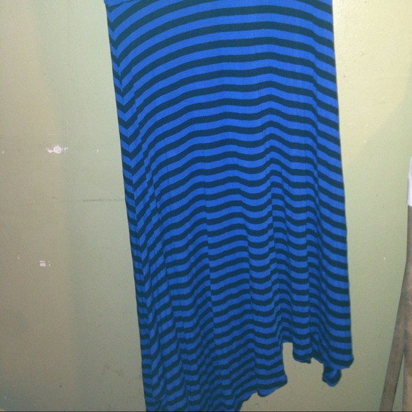 Long tichert dress blue w black - Picture 3 of 4