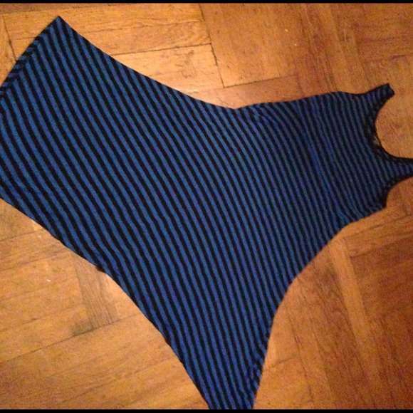 Long tichert dress blue w black - Picture 4 of 4