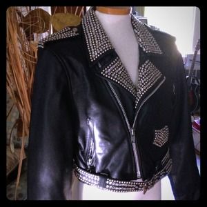 🎈SALE🎈Auth Custom LA Roxx Studded Moto Leather