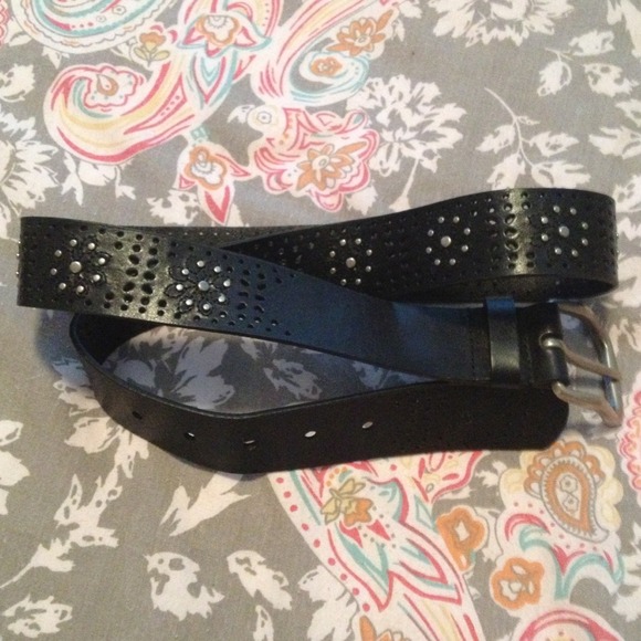 SOLD in bundle Large Black Leather Belt
