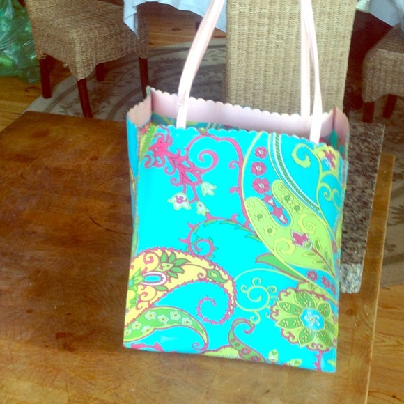 LIZ CLAIBORNE PLASTIC TOTE 💗💙
