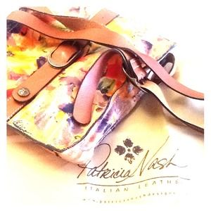 Floral leather Patricia Nash cross body bag