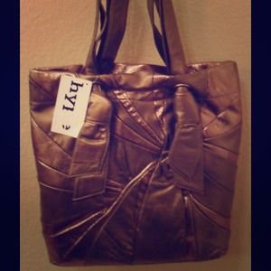 Hype Kaylene Gold Knotted Leather Tote MSRP $350