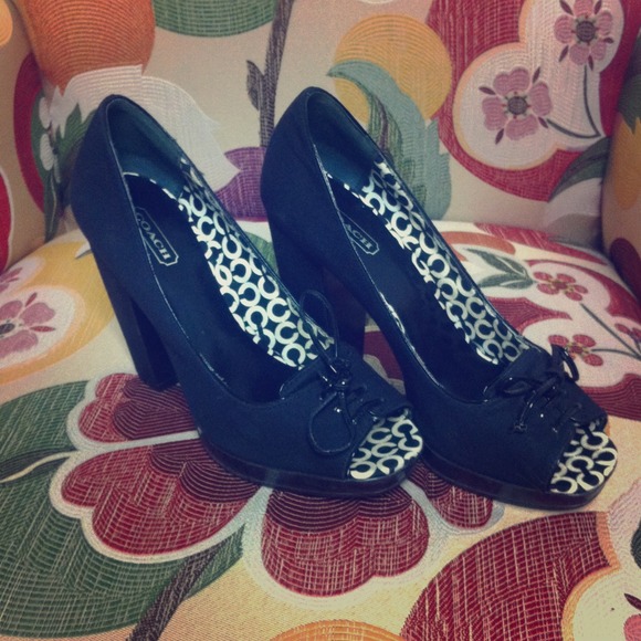 Chunky heel authentic Coach shoes