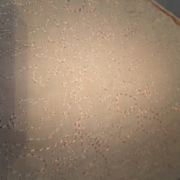 Champagne skirt with intricate threat detail