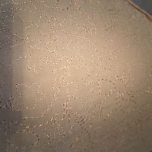 Champagne skirt with intricate threat detail