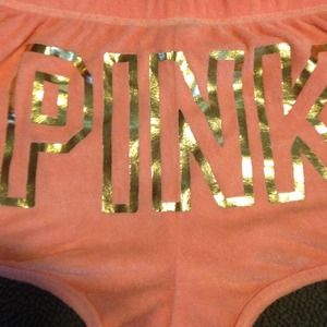 Victoria's Secret terry cloth neon orange shorts