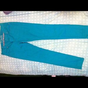 Turquoise skinny jeans