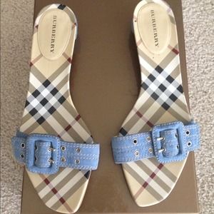 💯Authentic Burberry Denim Sandals