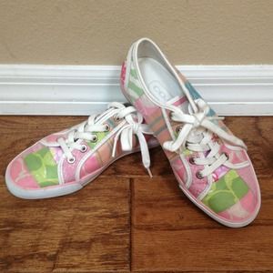 Authentic Coach pastel tennis shoes