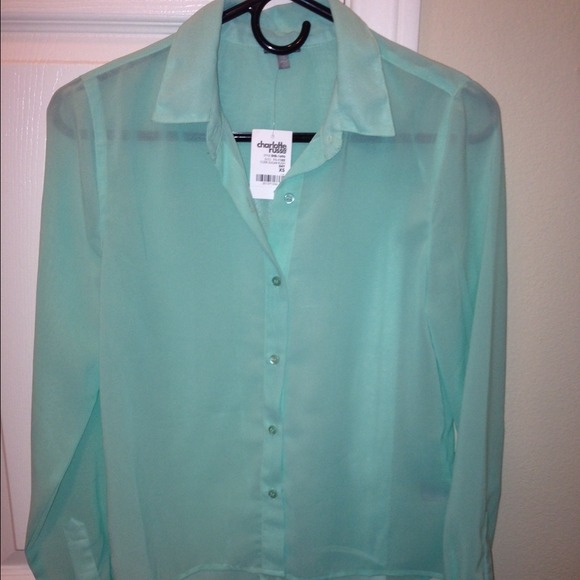 ▪️SOLD IN BUNDLE▪️Sheer Turquoise Top - Picture 2 of 4