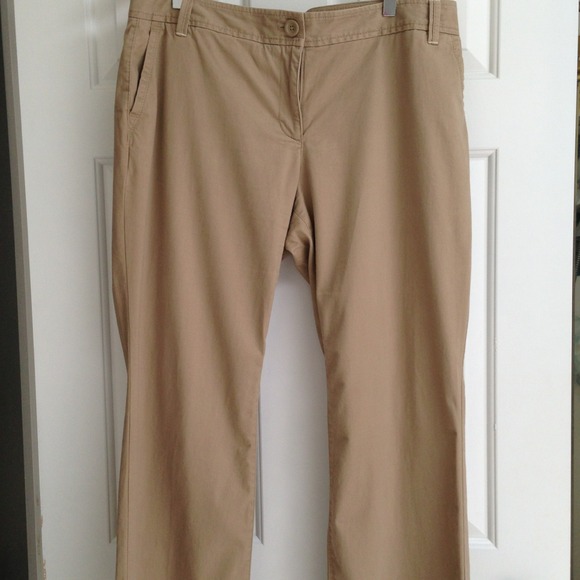 *SOLD* LOFT Wide-legged Brushed Khaki Pants