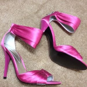 Hot Pink Stiletto Silk GUESS Heels
