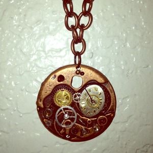 Steam punk handmade gears necklace