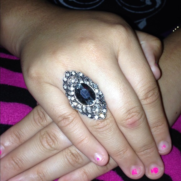 Cute black and silver ring