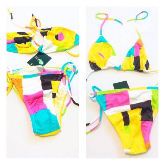 Nwt colorful convertible hipster bikini