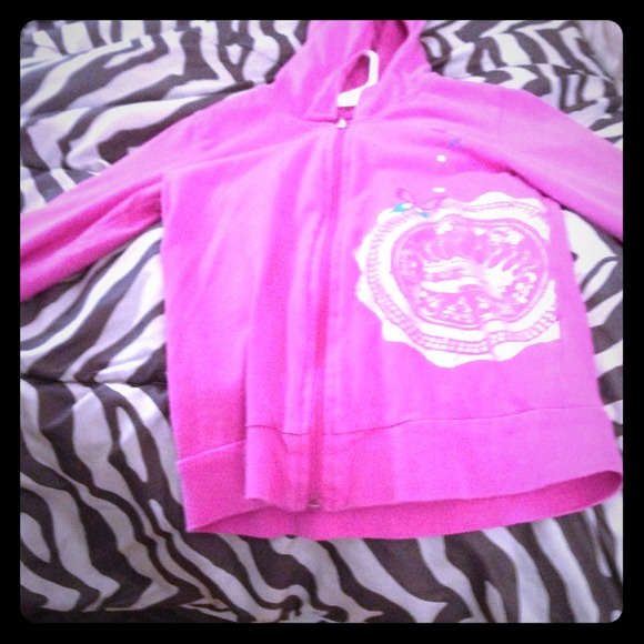 Little girls pink zip up hoodie... Size 7/8