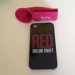 Taylor Swift phone case and sound amplifier.