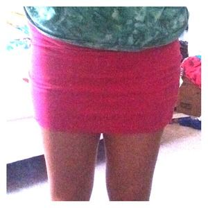 Hot pink bodycon skirt
