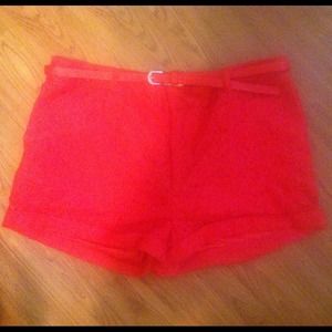 High waisted lace shorts