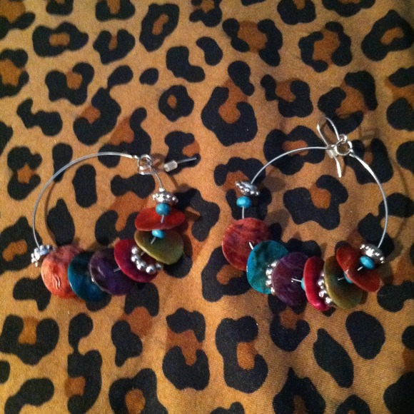Very colorful hoop earrings!