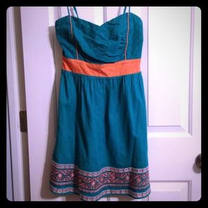NWT Teal and coral summer dress