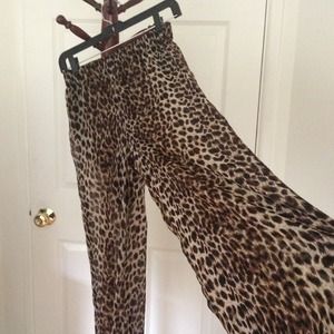 leopard / cheetah print palazzo pants