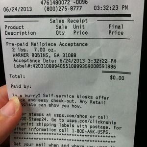 Sales receipt
