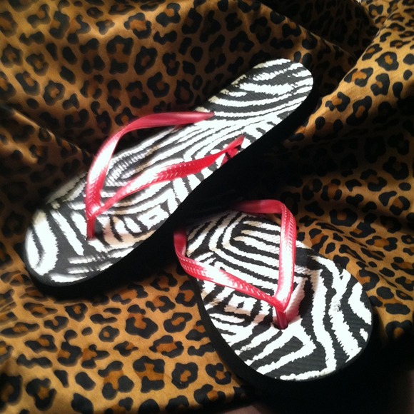 Zebra flip flops!
