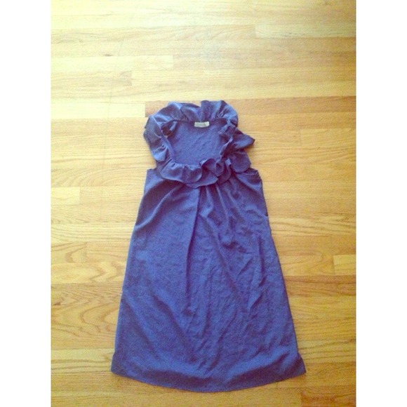 🚫SOLD🚫blue ruffle-neck dress