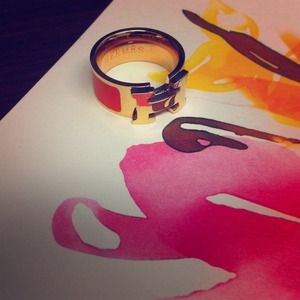 Orange H ring