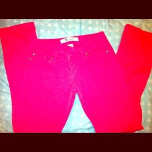 Hot pink skinny jeans
