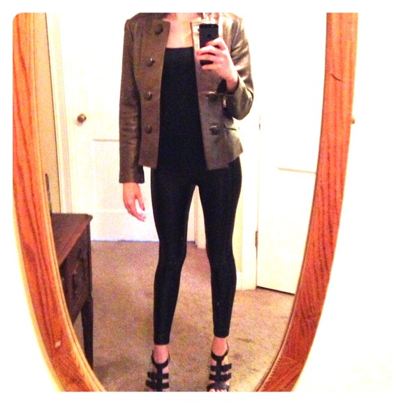 Lafayette 148 lambskin leather jacket bronze sz 2