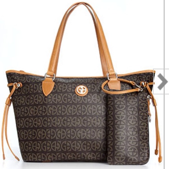 GIANI BERNINI TOTE BAG BROWN LARGE