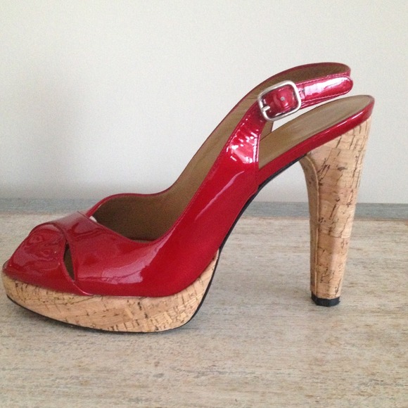 Stuart Weitzman patent leather cork platforms!!