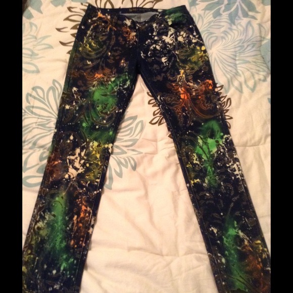 Splatter Smudge Stretch Jeans - Picture 3 of 3