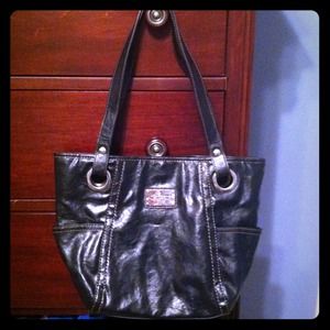 Black faux leather Relic bag