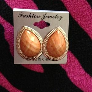Orange stone earrings