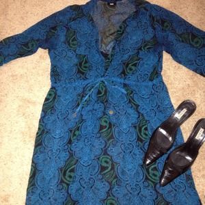 //SOLD//CUTE SHEER TUNIC DRESS WITH BLACK SLIP.