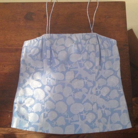 BUNDLE White and Blue Silk Tops, dress, scarf