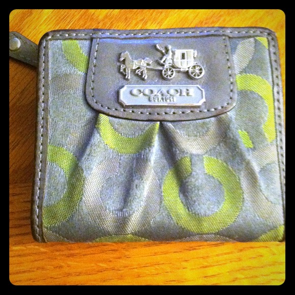 Silver/Green Coach Wallet