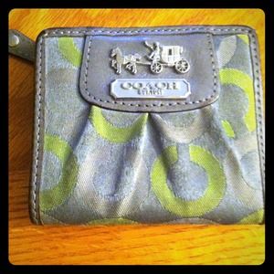 Silver/Green Coach Wallet