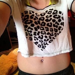 Leopard heart crop top ❤