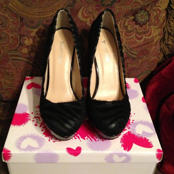 Black Zebra Heels. Red bottoms