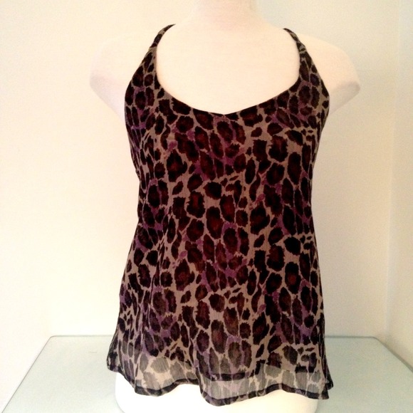 Chiffon Leopard Racerback Tank