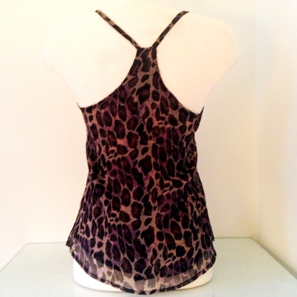 Chiffon Leopard Racerback Tank - Picture 2 of 3