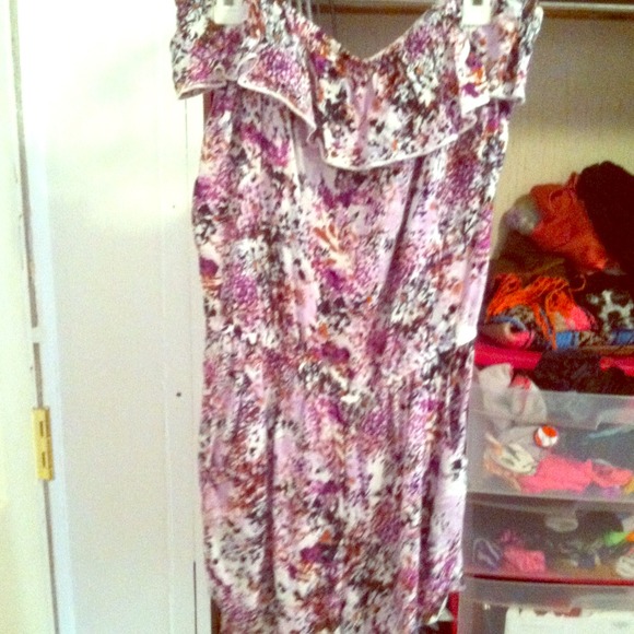Purple printed romper